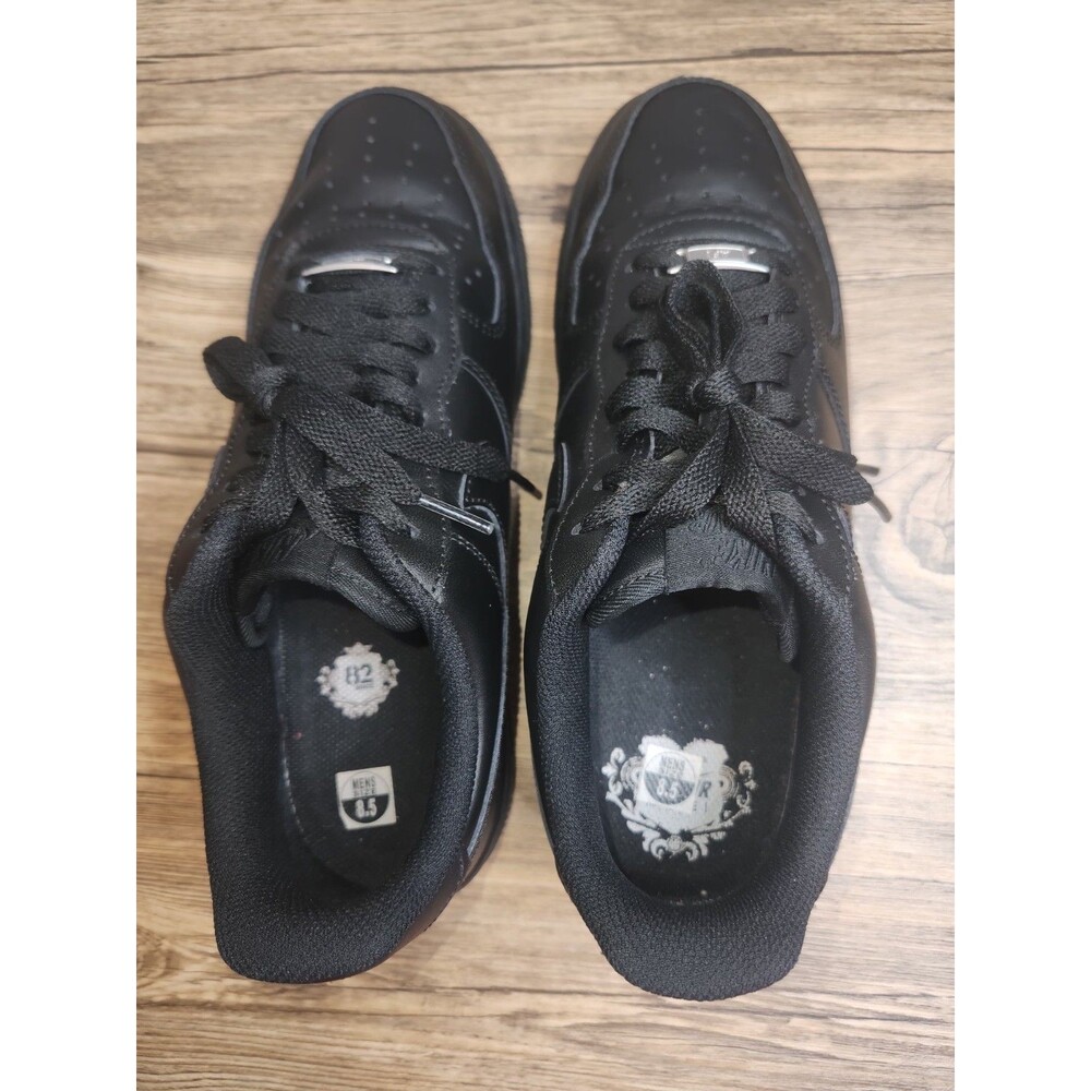 Men’s Nike Air Force 1 Low Sneaker, Triple Black; US Size 8.5